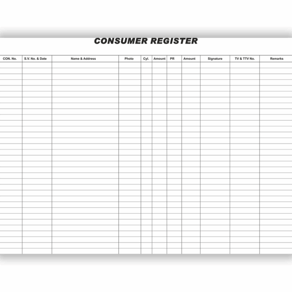 Consumer  Register (200 Pages)