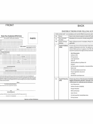KYC Form Pad (100  Pages)