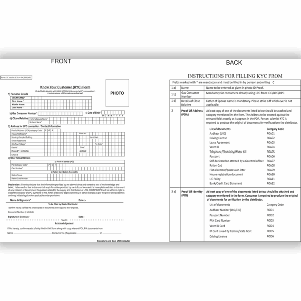 KYC Form Pad (100  Pages)