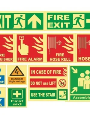 Square Multicolor Fire Safety Signage Board {1 Piece}