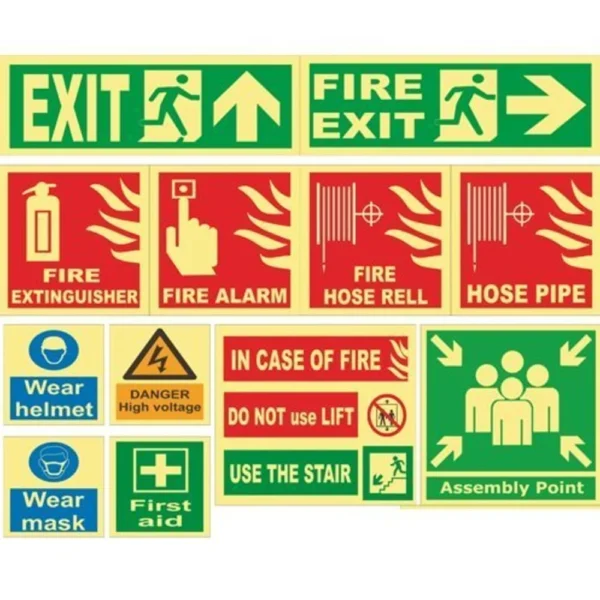 Square Multicolor Fire Safety Signage Board {1 Piece}